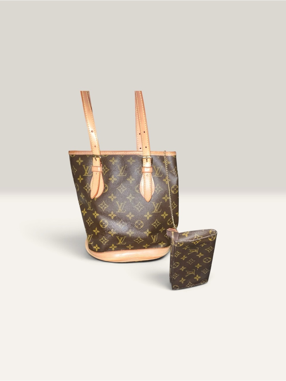 Vintage Louis Vuitton Monogram Bucket Bag with Pochette